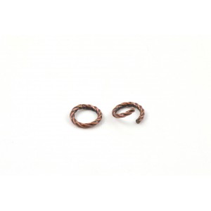  8mm twisted jumpring antique copper (pack of 50)